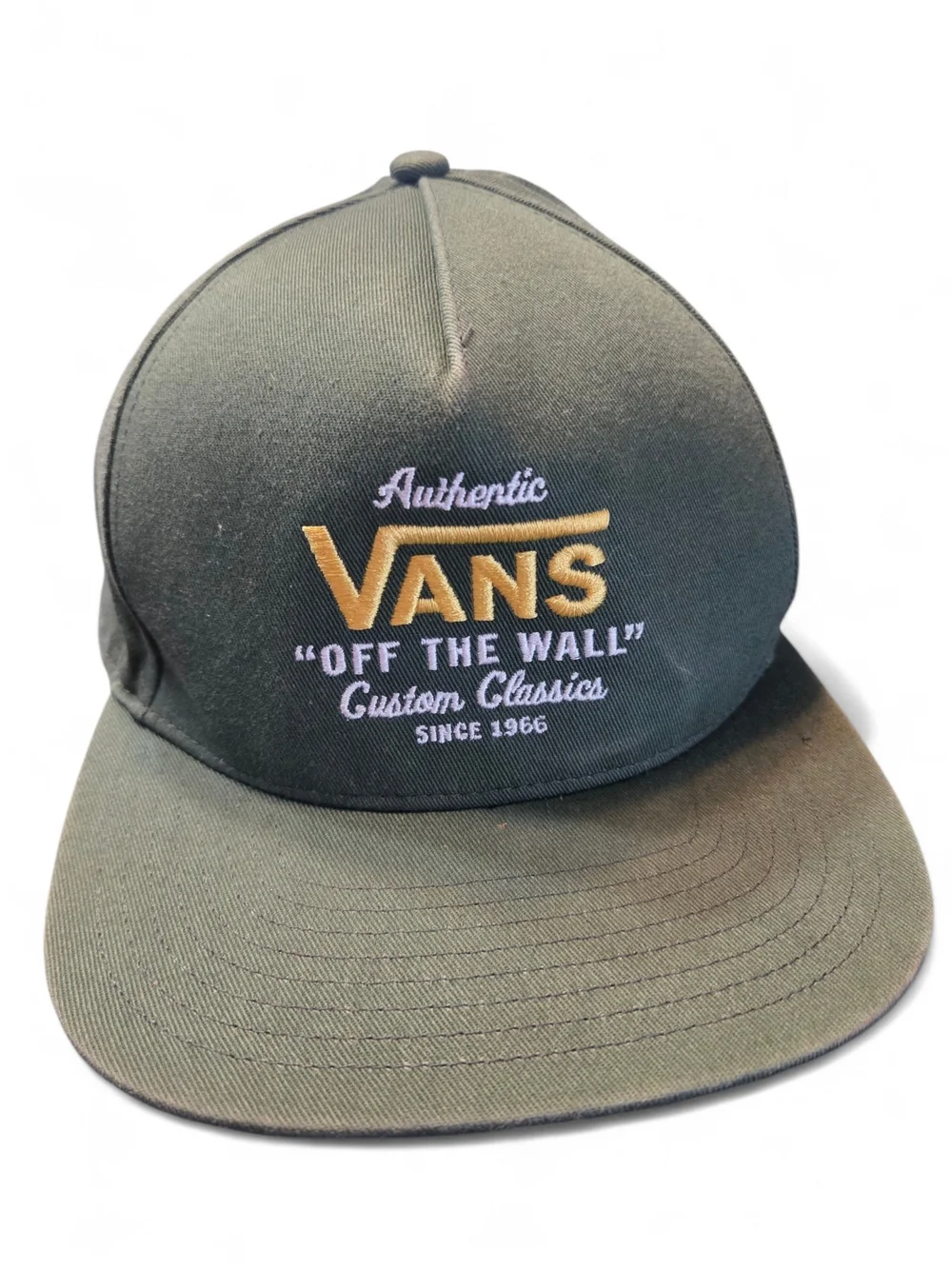 Vans Olive Green Embroidered 'Off The Wall' Snapback Hat - Picture 2 of 5